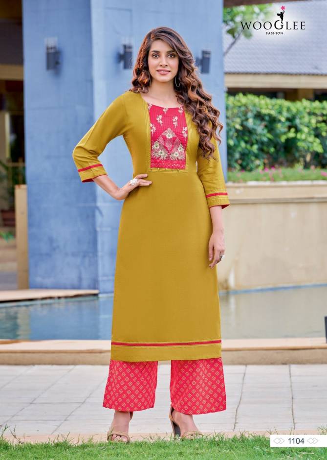 Wooglee Celebration 16 New Exclusive Wear Rayon Designer Kurti With Bottom Collection